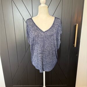 Women's Blue V-Neck Top